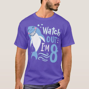 8th Birthday Im 8 Shark T-Shirt
