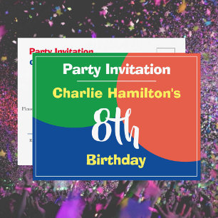 8th Birthday Invitation Postcard