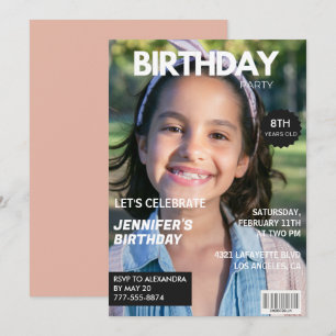 8th birthday invitations Girl Magazine Cover
