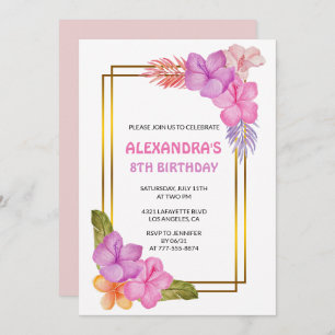 8th birthday invitations Tropical Party