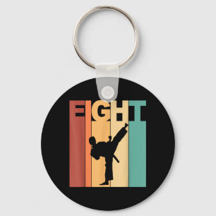 8th Birthday Karate Taekwondo Theme 8 Year Old Keychain