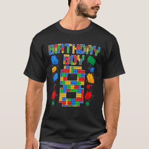 8Th Birthday Master Builder 8 Years Old Block Buil T-Shirt