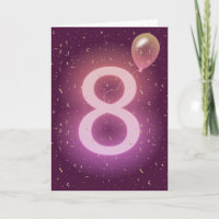 8th Birthday Neon Sign and Balloon
