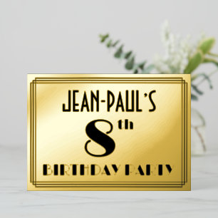 8th Birthday Party — Art Deco Look “8” + Name