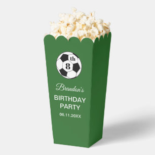 8th Birthday Party Soccer Green Boys Sports Favor Box