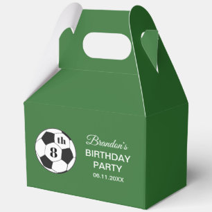 8th Birthday Party Soccer Green Boys Sports Favor Box