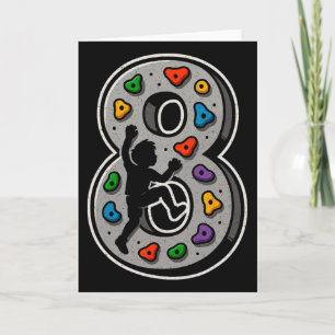 8th Birthday Rock Climbing Boy Girl Rock Wall Boul Card