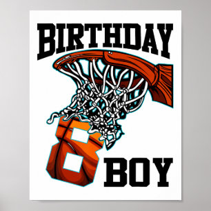 8th Birthday Sketll 8 Years Old Kids Gift Poster