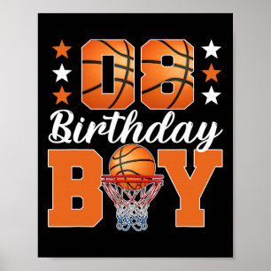 8th Birthday Sketll Boy 8 Years Old Sketll Birthda Poster