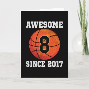 8th Birthday Sketll Lover 8 Years Old Vintage Spor Card