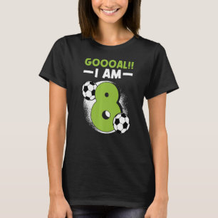 8th Birthday Soccer Themed Birthday Party 8 Years T-Shirt