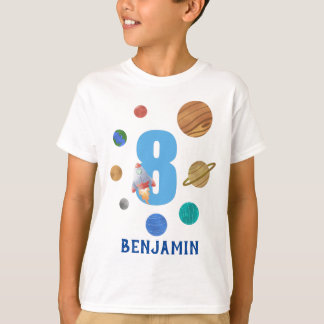 8th Birthday Solar System Planets T-Shirt