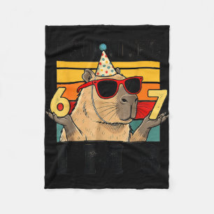 8th birthday survived 67 8 funny capybara kid fleece blanket