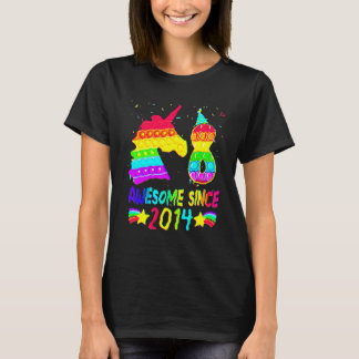 8th Birthday Unicorn Fidget Pop It Birthday Girl 8 T-Shirt