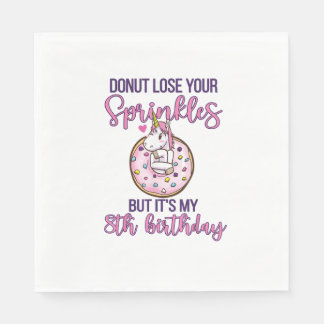8th Donut Birthday Party Unicorn Eight Year Old Sw Napkin
