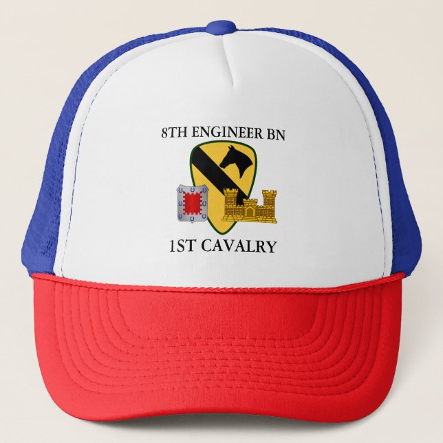 8TH ENGINEER BATTALION 1ST CAVALRY  TRUCKER HAT (Front)