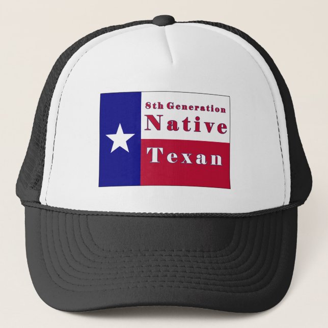 8th Generation Native Texan Flag Trucker Hat (Front)