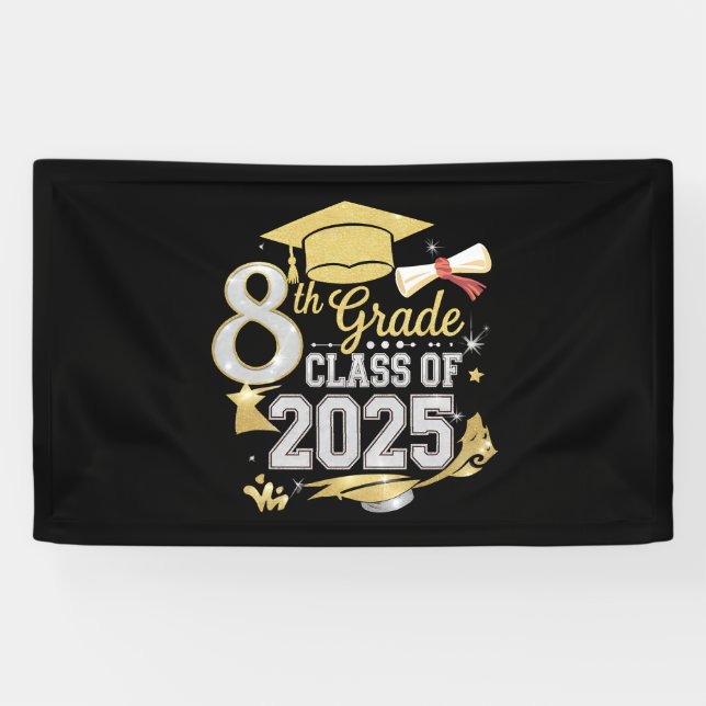 8th Grade Class Of 2025 Graduate Graduation Banner (Horizontal)