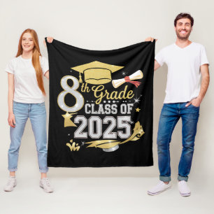 8th Grade Class Of 2025 Graduate Graduation Fleece Blanket