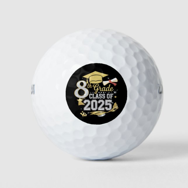 8th Grade Class Of 2025 Graduate Graduation Golf Balls (Front)