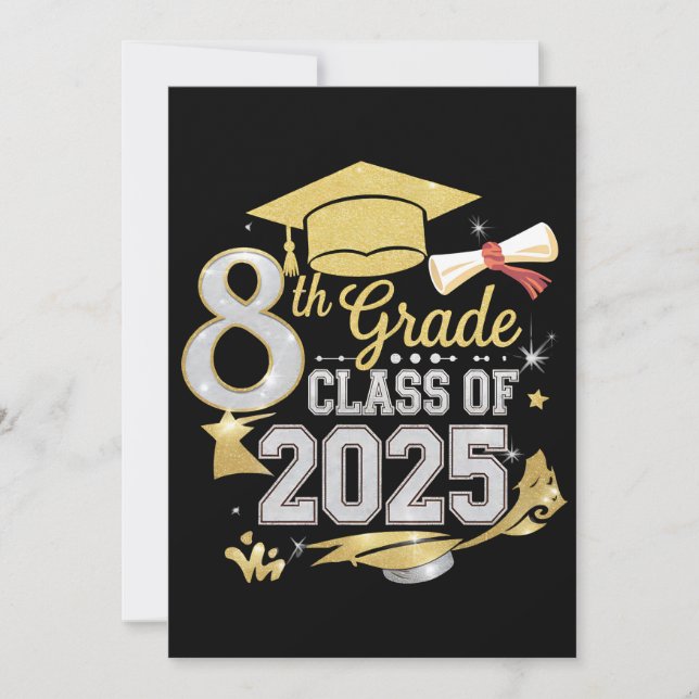8th Grade Class Of 2025 Graduate Graduation Invitation (Front)