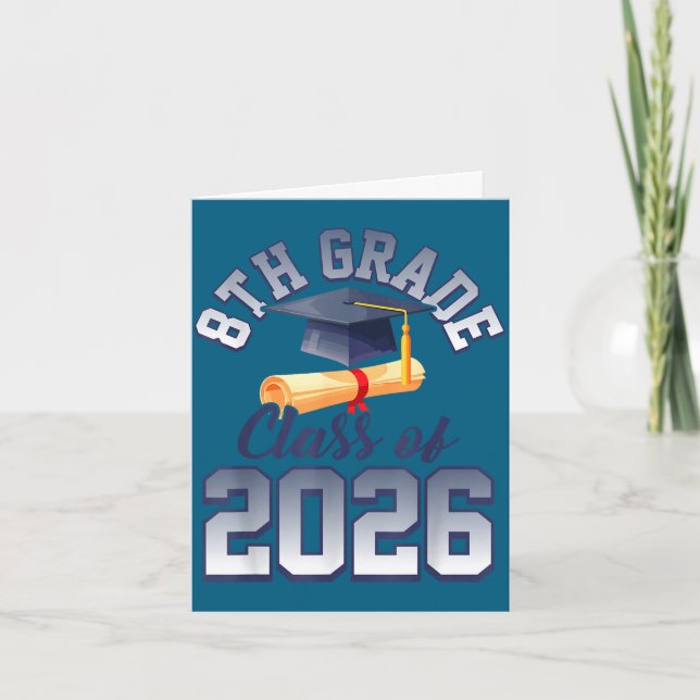 8th grade class of 2026 graduation  card (Front)
