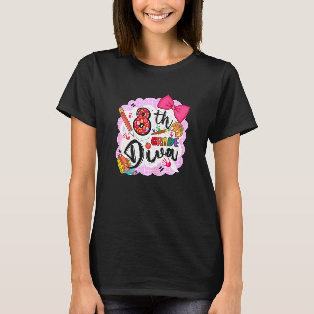 8th Grade Diva First Day of School For Students Gi T-Shirt (Front)