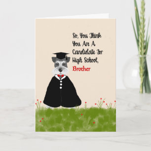 8th Grade Graduation Card for Brother with Dog