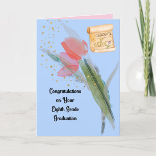 8th Grade Graduation Card with Tulip