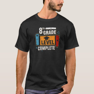 8th Grade Level Complete Gamer Boy Graduate Class  T-Shirt