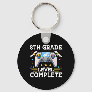 8th Grade Level Complete Gamer Kids Cl Of 2025 Boy Keychain