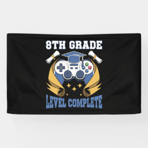 8th Grade Level Complete Gaming Gamer Graduation Banner
