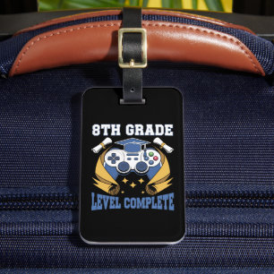 8th Grade Level Complete Gaming Gamer Graduation Luggage Tag