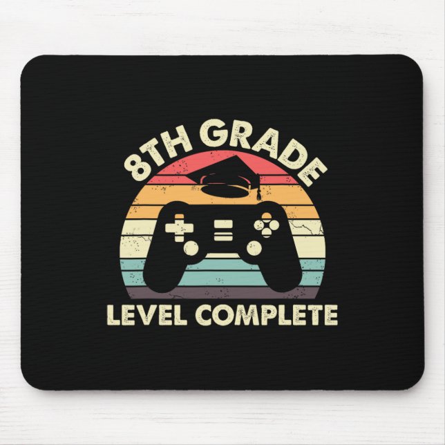 8th Grade Level Complete Graduation Gift For Gamer Mouse Pad (Front)
