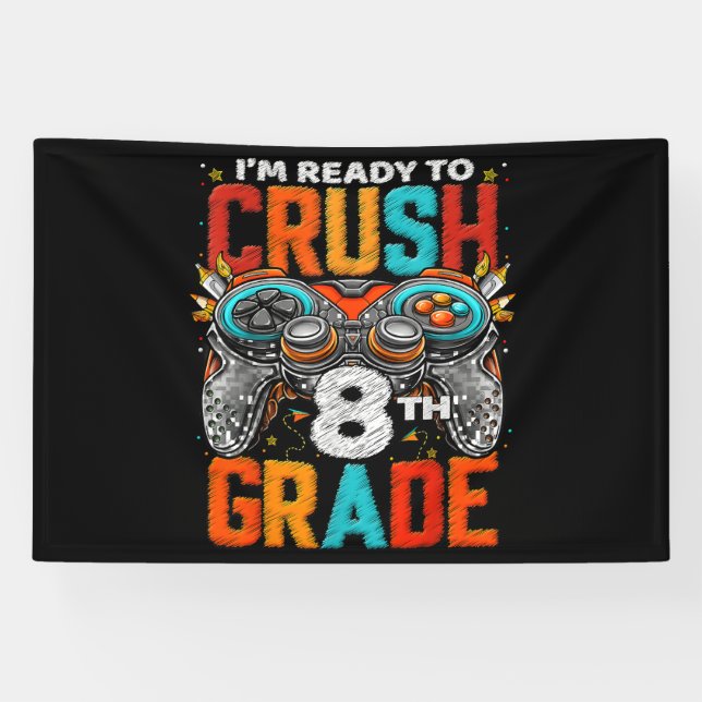 8th Grade Level Unlocked Game On Back To School  Banner (Horizontal)