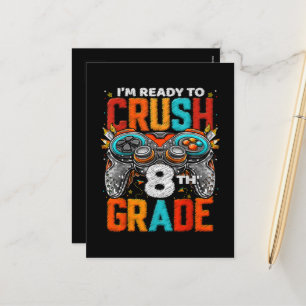 8th Grade Level Unlocked Game On Back To School Holiday Postcard
