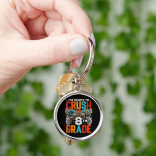 8th Grade Level Unlocked Game On Back To School Keychain