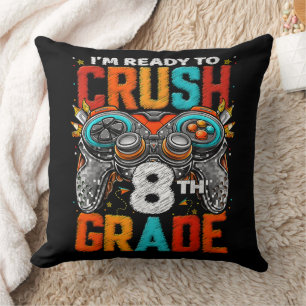 8th Grade Level Unlocked Game On Back To School Throw Pillow