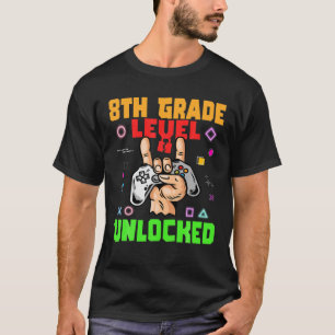 8Th Grade Level Unlocked Gamer Back To School 2021 T-Shirt