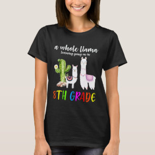 8th Grade Llama Cactus Student Back To School T-Shirt