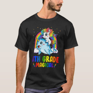 8th Grade Magical Unicorn Riding Narwhal Back To S T-Shirt