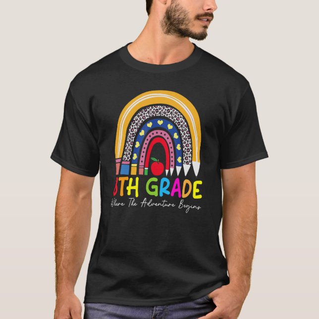8th Grade Rainbow Teacher Team Second Grade Squad  T-Shirt (Front)
