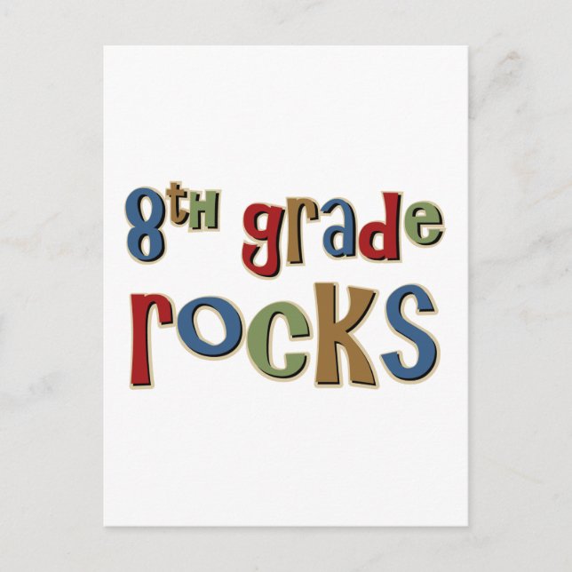 8th Grade Rocks Eighth Postcard (Front)