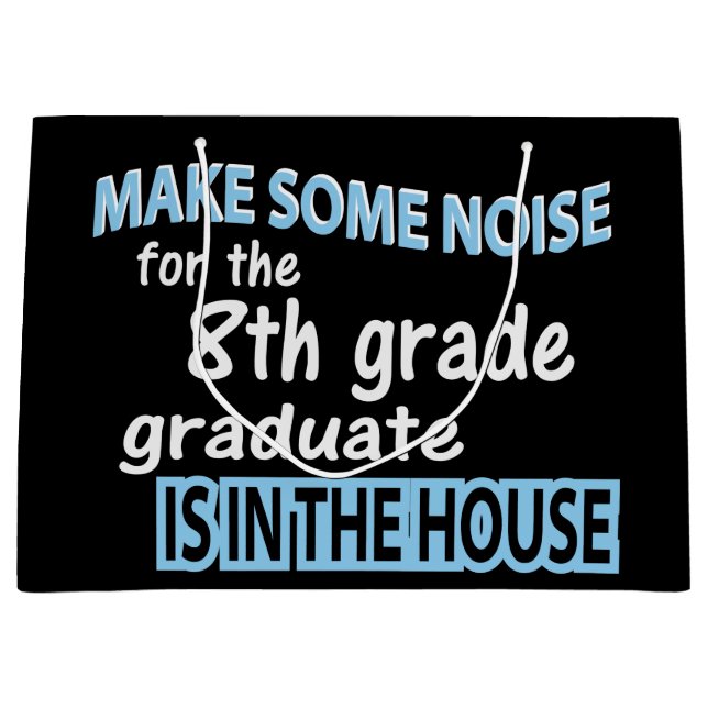 8th Grade School Graduate Congratulations Large Gift Bag (Front)