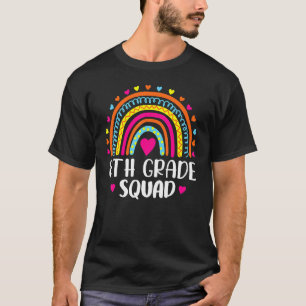 8th Grade Squad Teacher Student Rainbow 100th Day T-Shirt