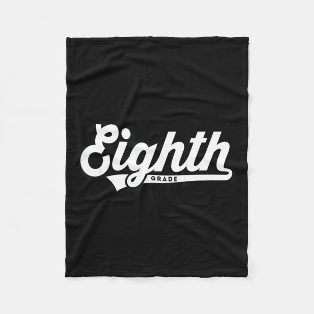 8th Grade Team School Teacher Eighth Baseball Styl Fleece Blanket (Front)