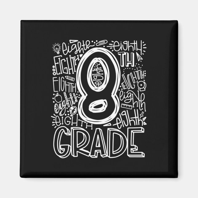 8th Grade Typography Team Eighth Grade Back To Sch Magnet (Front)