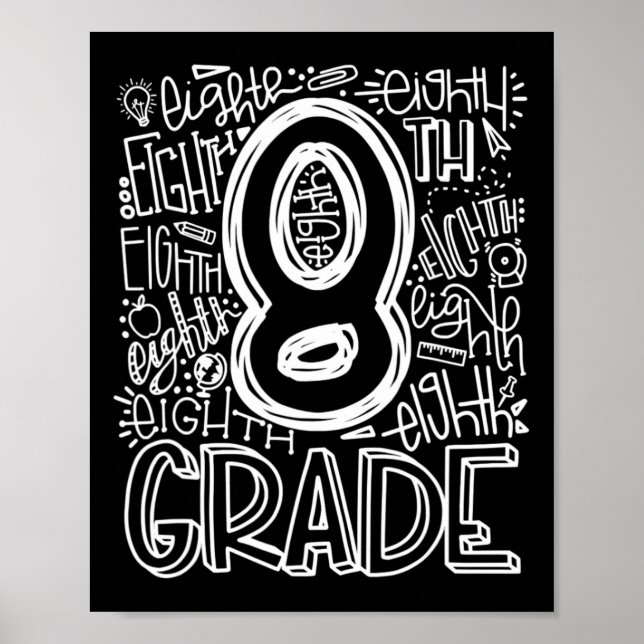 8th Grade Typography Team Eighth Grade Back To Sch Poster (Front)