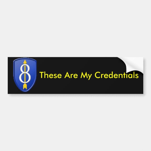 8th Infantry Division Bumper Sticker (Front)