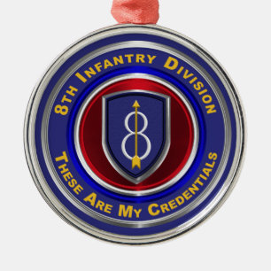 8th Infantry Division Keepsake Christmas  Metal Ornament